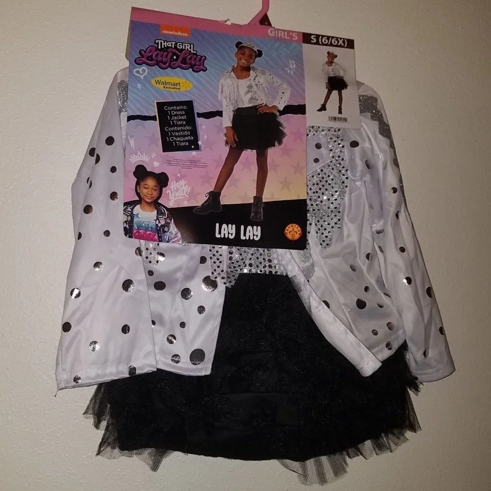 NEW That Girl Lay Lay Halloween Costume Girls Small 6-6X Dress Jacket Tiara
